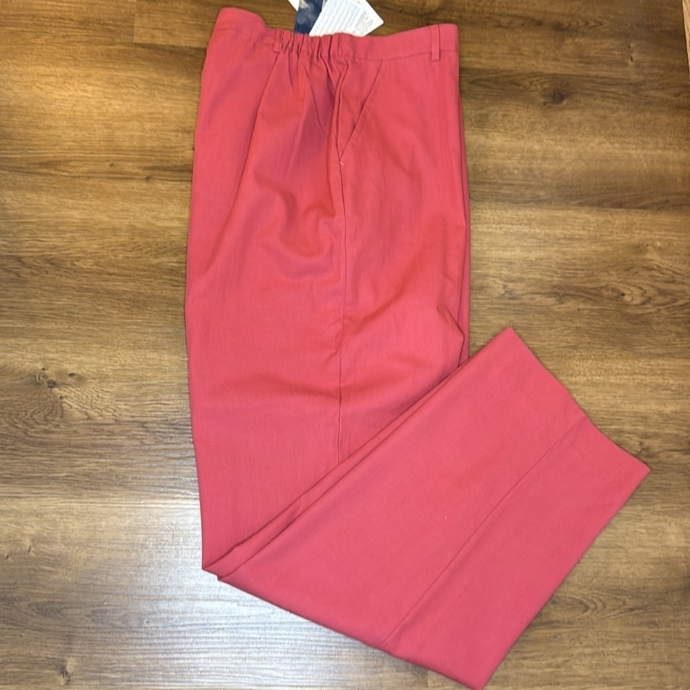 Susan Graver Style QVC Women’s Medium Wide Leg High Rise Coral Pink Pants - Picture 4 of 6